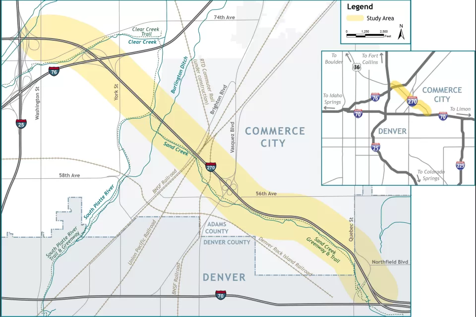 Map showing I-270 Corridor Improvements Study Area